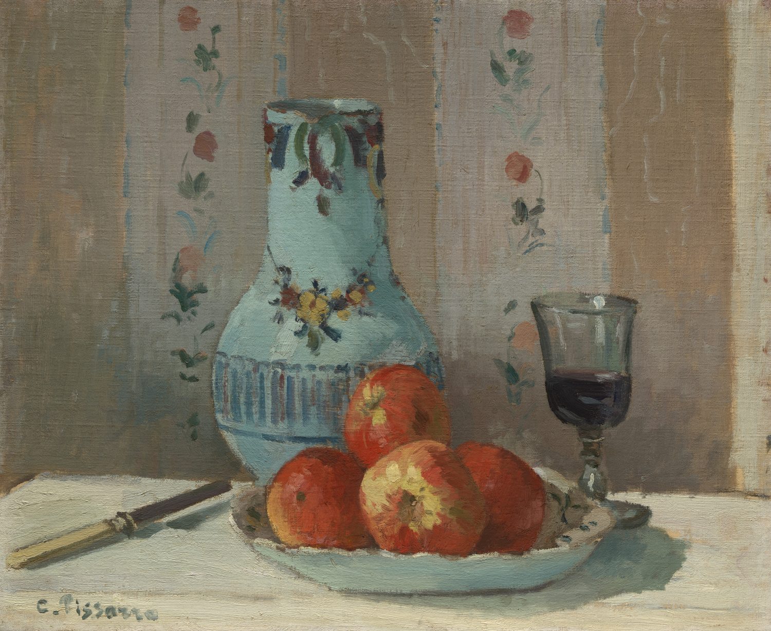 Camille Pissarro, Still Life with Apples and Pitcher